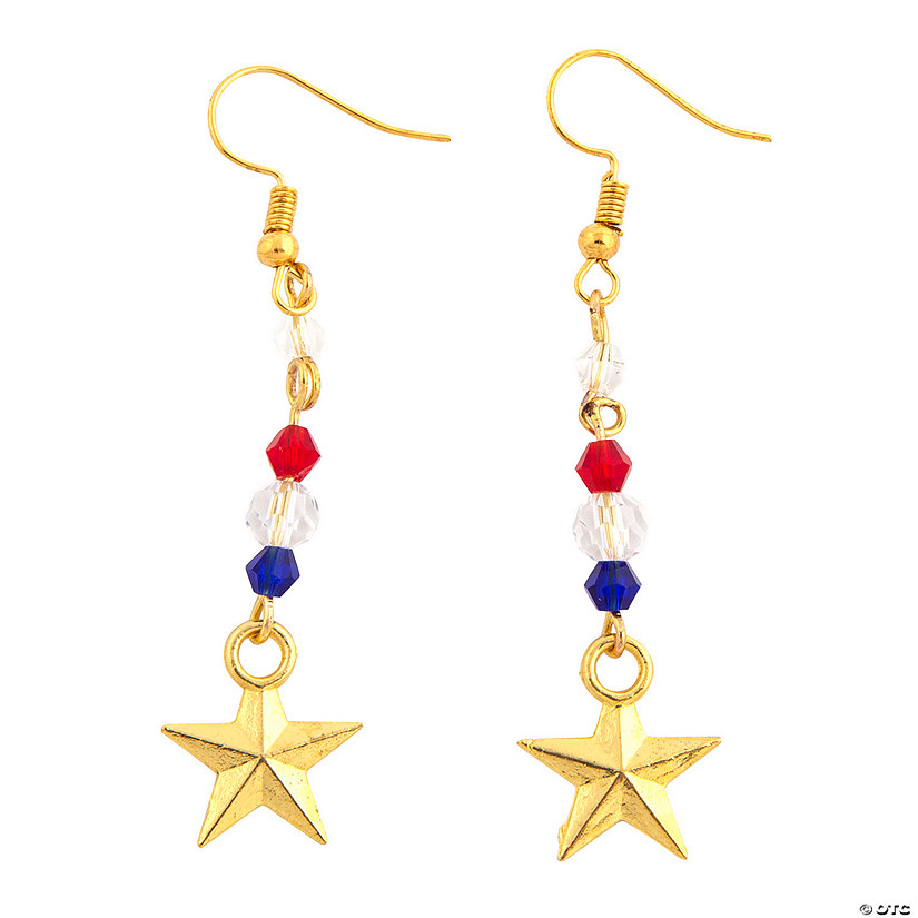 Patriotic Gold Star Earrings Craft Kit - Makes 6 Image