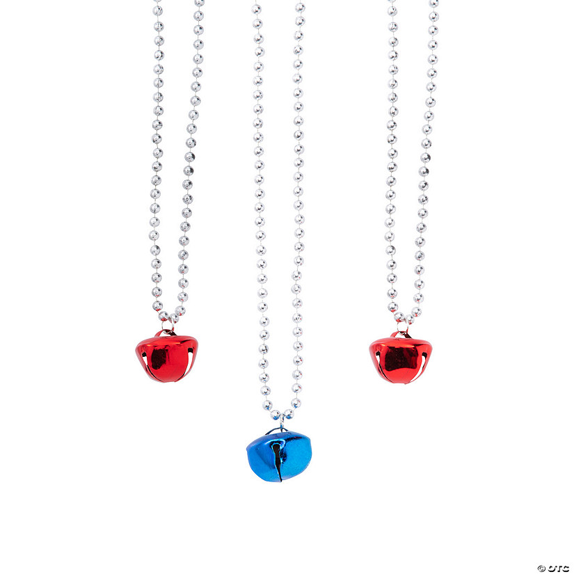 Patriotic Jingle Bell Beaded Necklaces - 12 Pc. Image