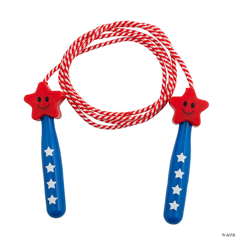 Patriotic Jump Ropes with Star-Shaped Handles - 12 Pc. Image