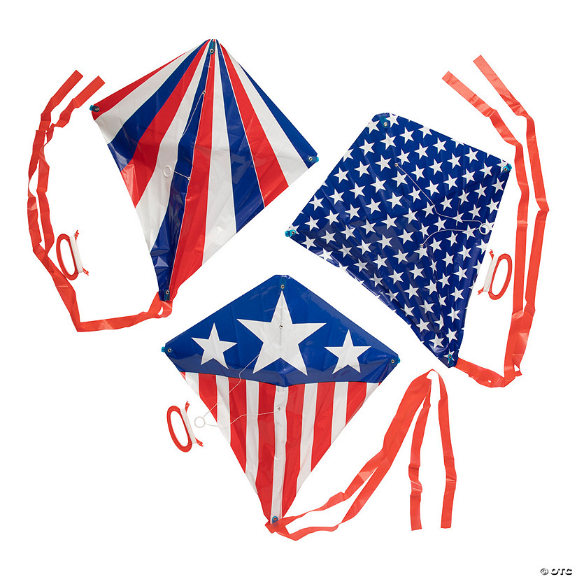 Patriotic Kites with Tail - 12 Pc. Image