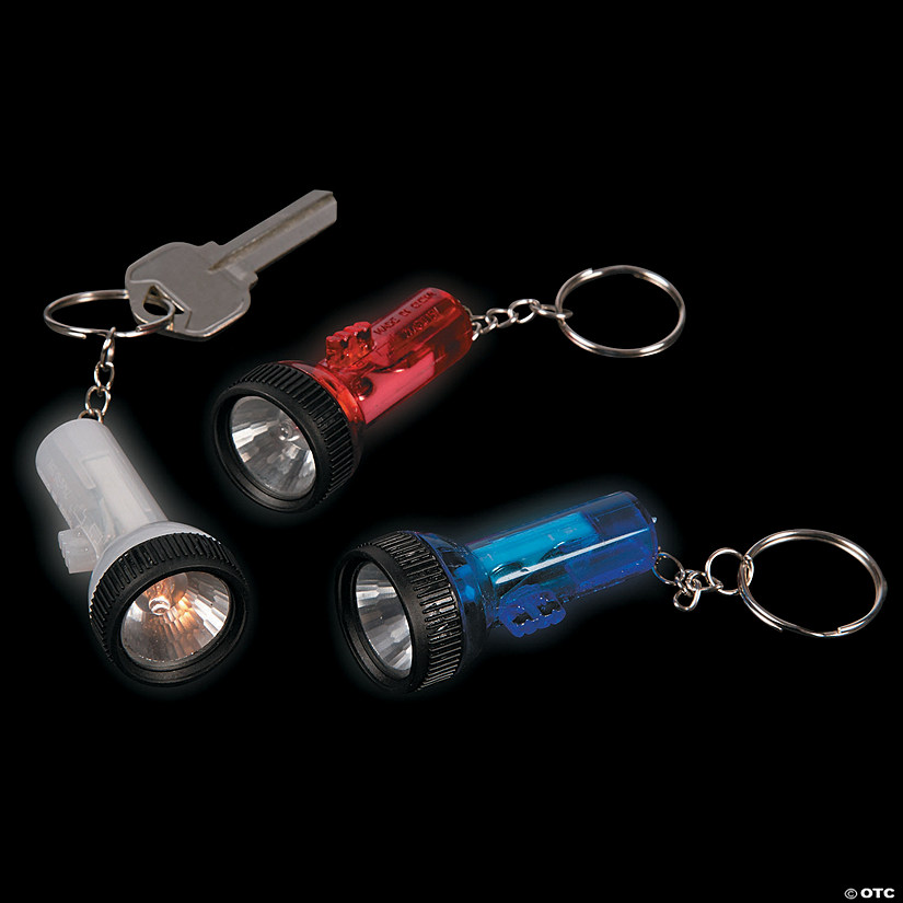Patriotic Large-Beam Flashlight Keychains - 12 Pc. Image