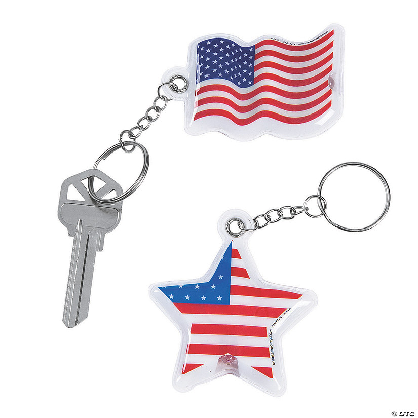 Patriotic LightUp Keychains 12 Pc. Discontinued