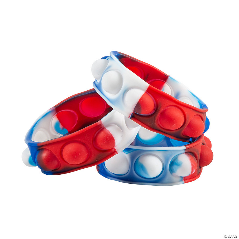 Patriotic Lotsa Pops Popping Toy Bracelets - 12 Pc. Image