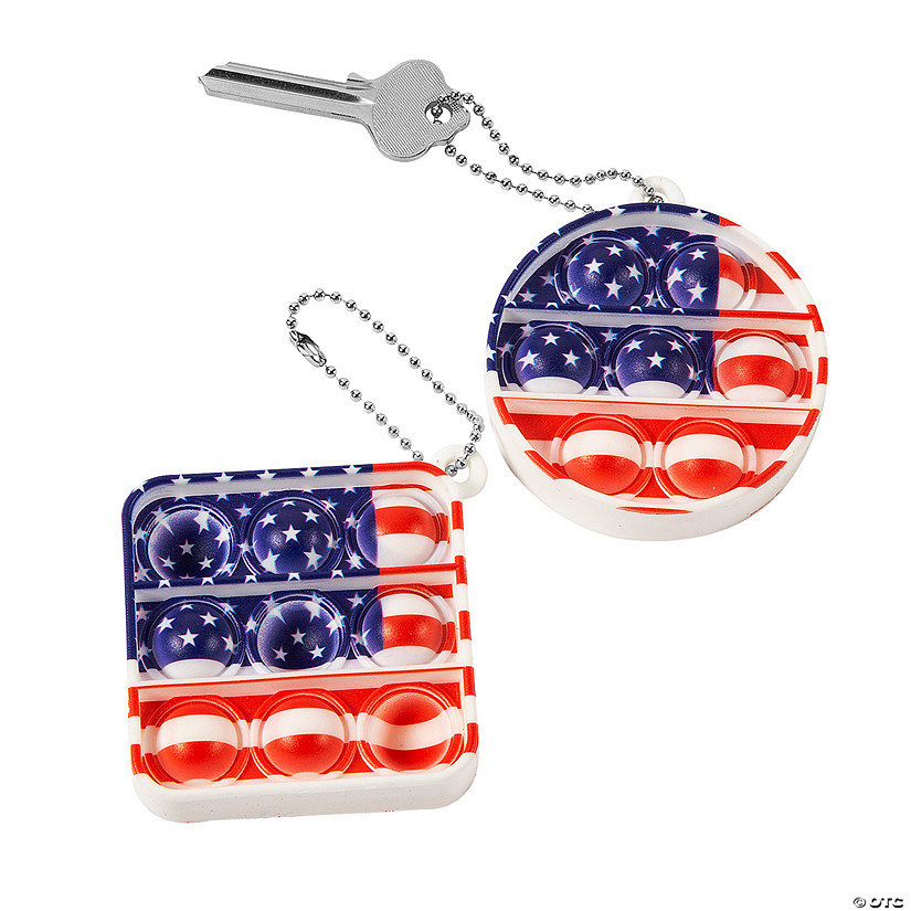 Patriotic Lotsa Pops Popping Toy Keychains &#8211; 12 Pc. Image