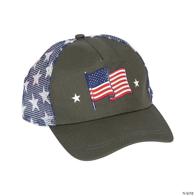 Patriotic Mesh Back Print Tucker Hats - 12 Pc. Image