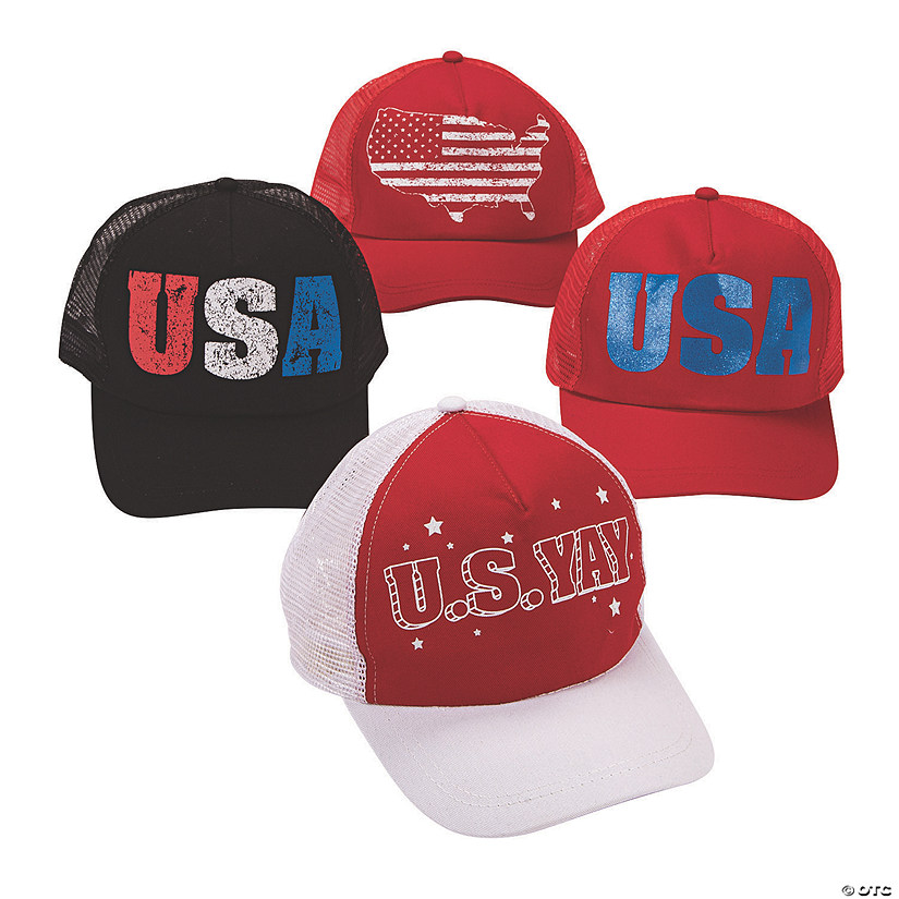 Patriotic Mesh Back Trucker Hats - 12 Pc. Image