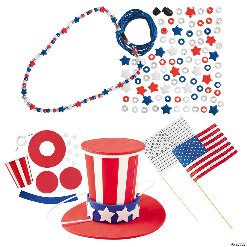 Patriotic Parade Outfit Craft Kit Assortment - Makes 24 Image