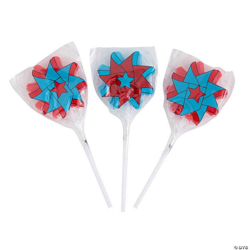 Patriotic Pinwheel Lollipops - 12 Pc. Image