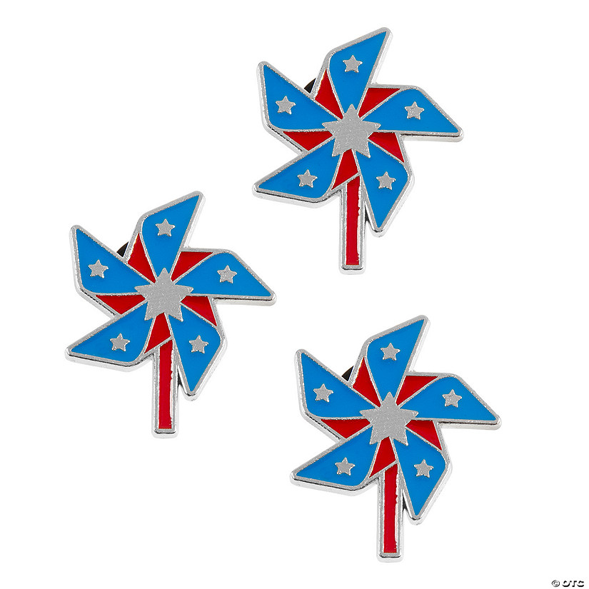 Patriotic Pinwheel Pins - 12 Pc. Image