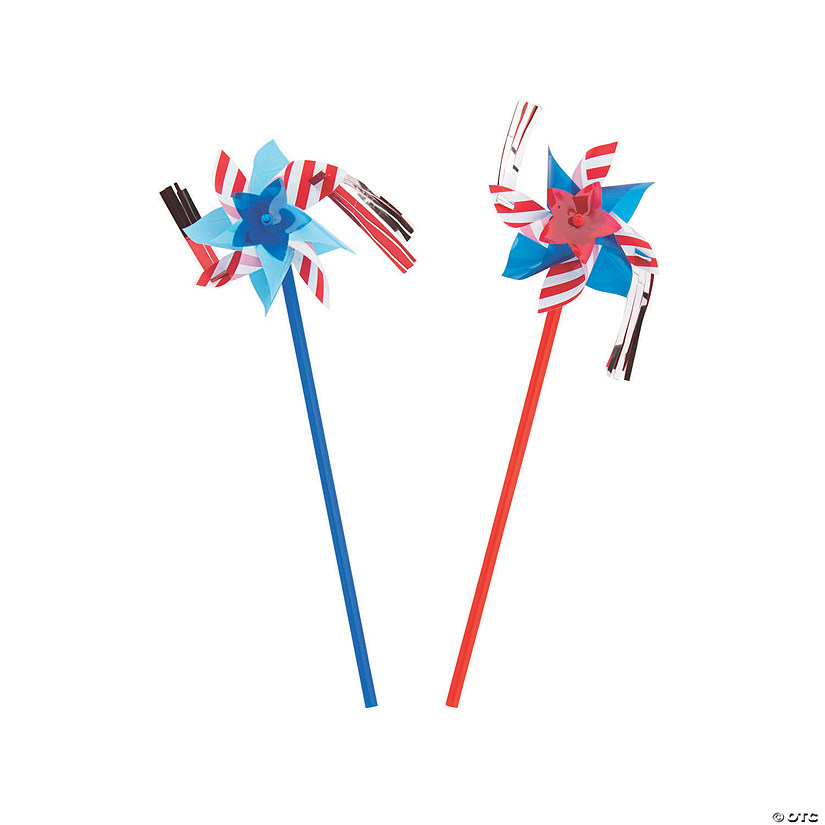 Patriotic Pinwheels with Fringe - 36 Pc. Image