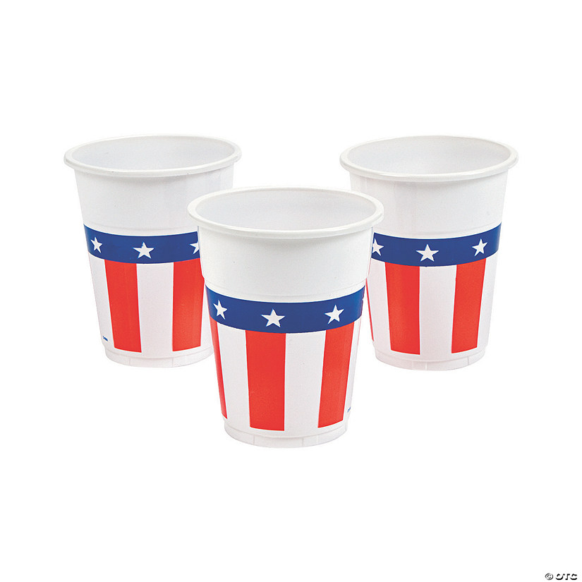 Patriotic Plastic Cups 50 Ct. Oriental Trading