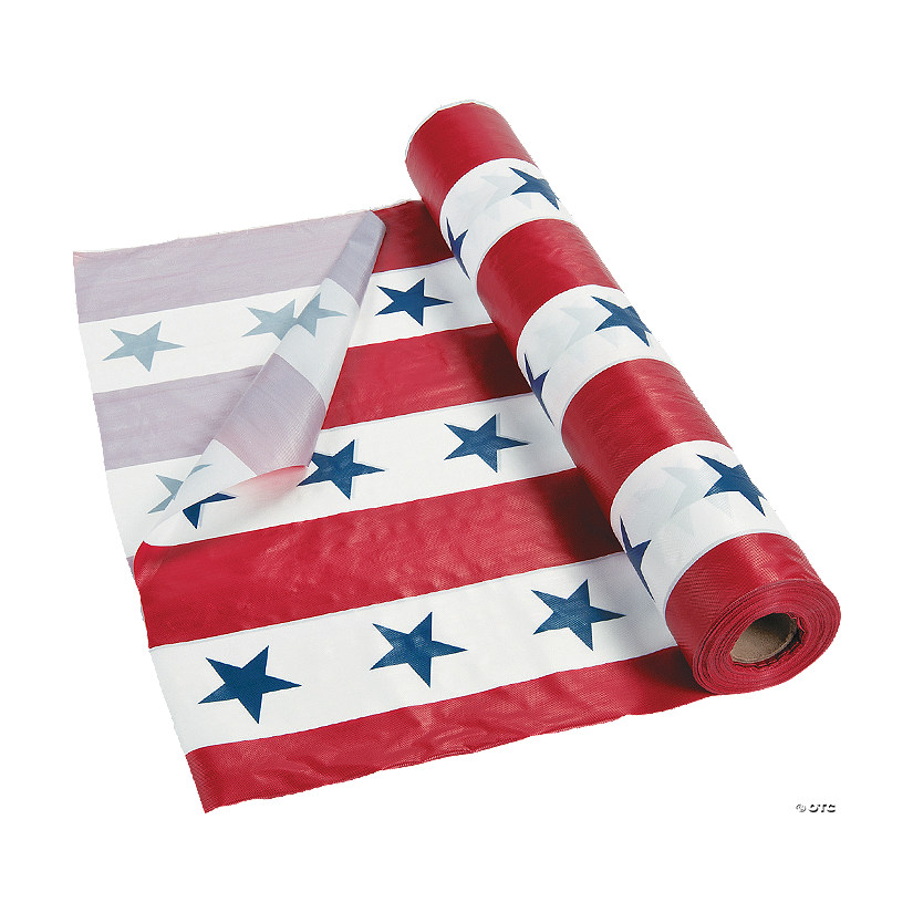 Patriotic Plastic Tablecloth Roll Image