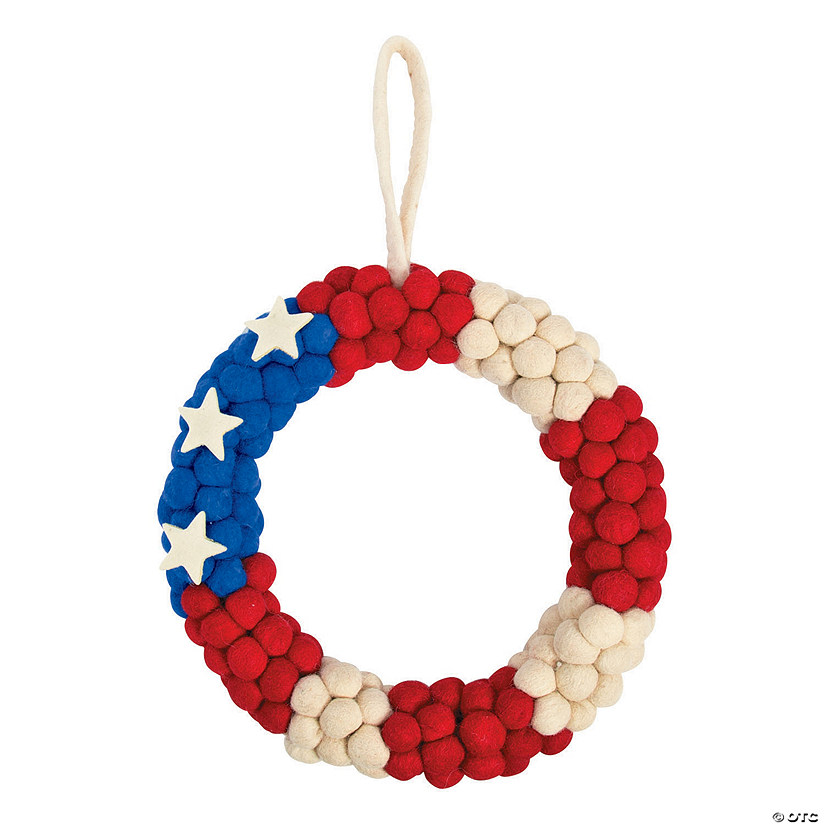 Patriotic Pom-Pom Wreath Image