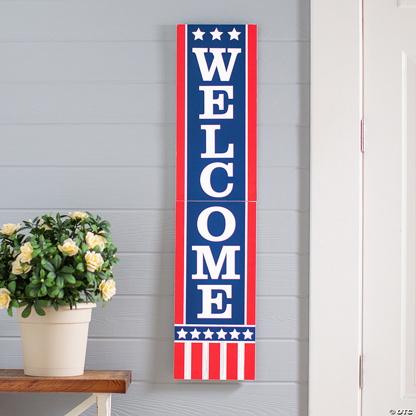 Patriotic Porch Welcome Sign Image