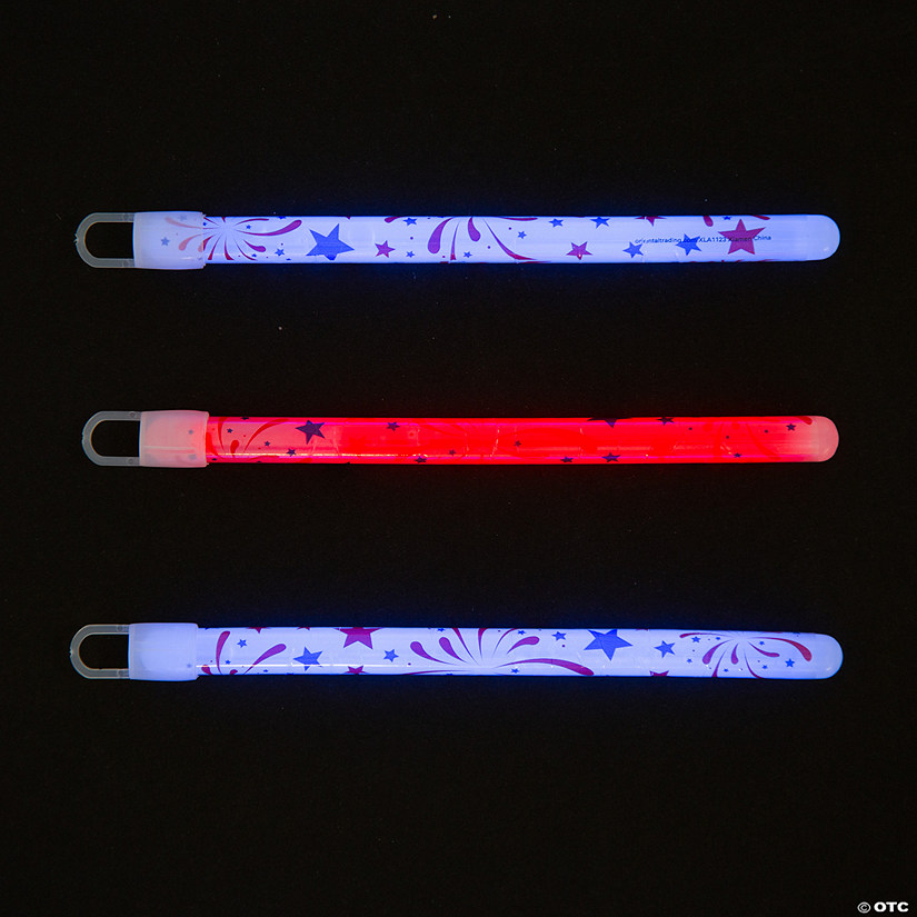 Patriotic Print Glow Sticks - 12 Pc. Image