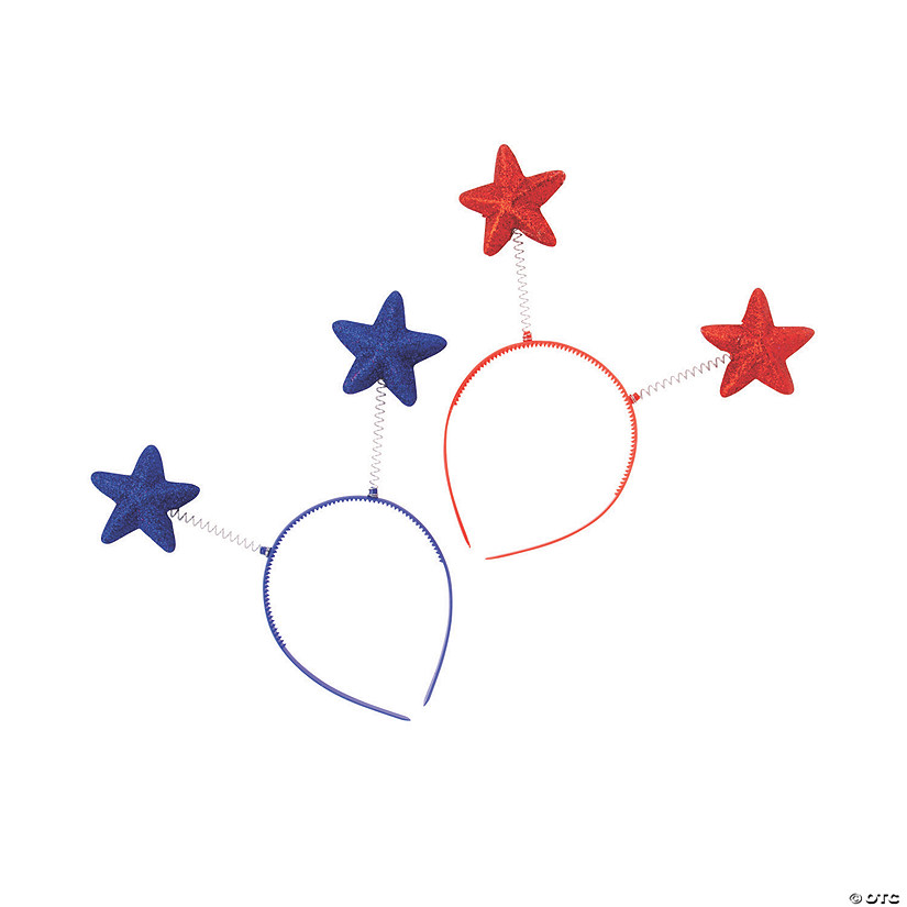 Patriotic Red & Blue Star Head Boppers - 12 Pc. Image