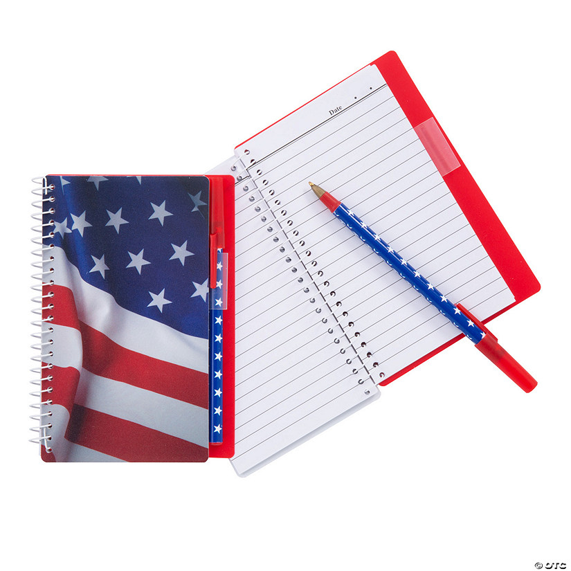 Patriotic Spiral Notebooks with Pens - 12 Pc. Image
