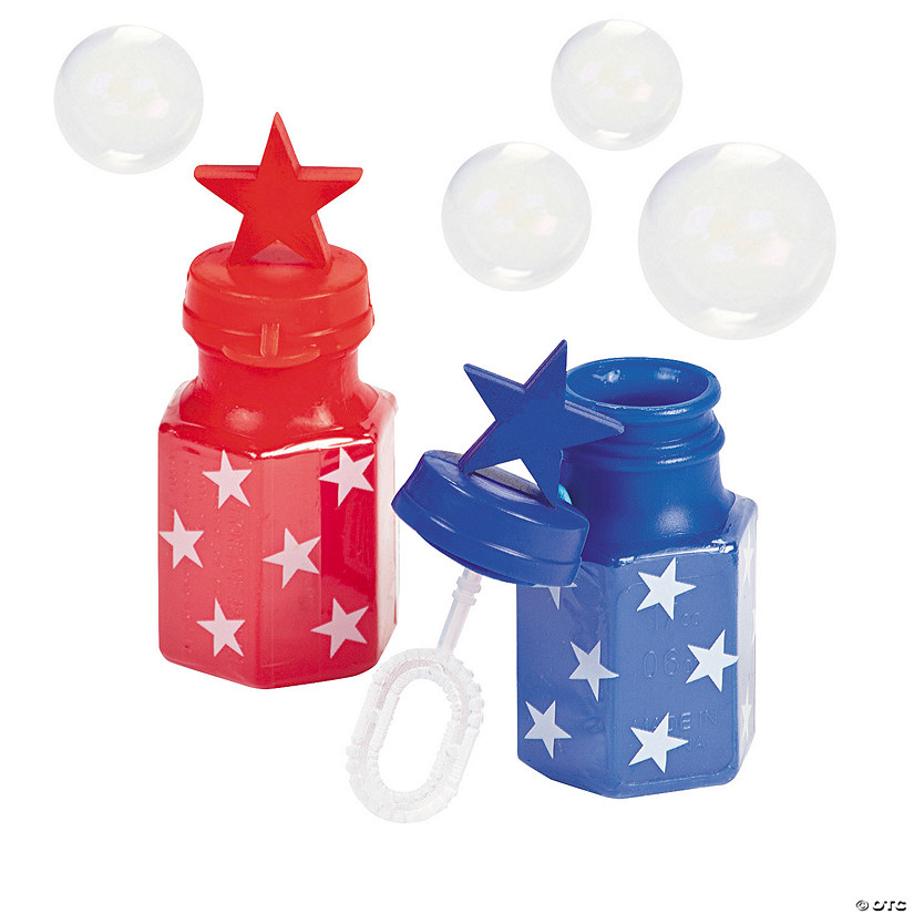 Patriotic Star Bubble Bottles - 12 Pc. Image