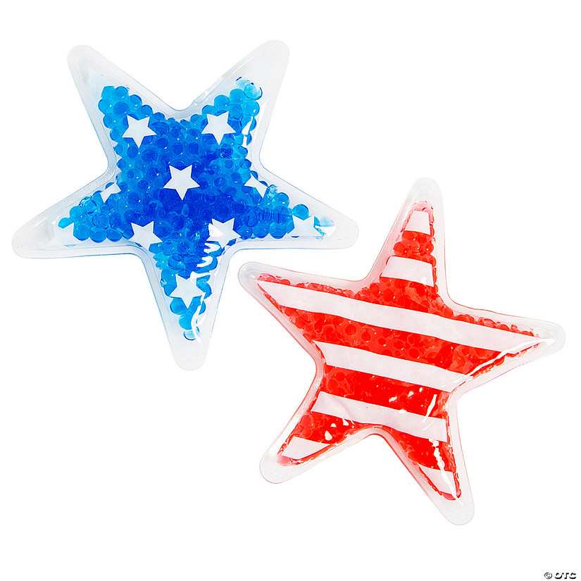 Patriotic Star Gel Bead Hot & Cold Sensory Shapes - 12 Pc. Image