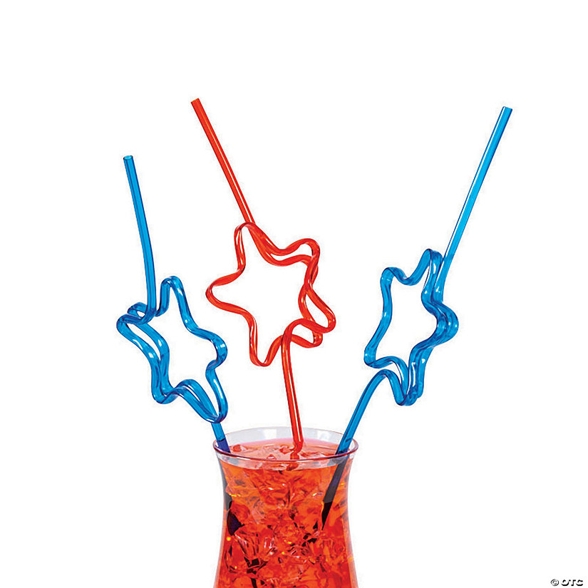 Patriotic Star Silly Straws - Discontinued