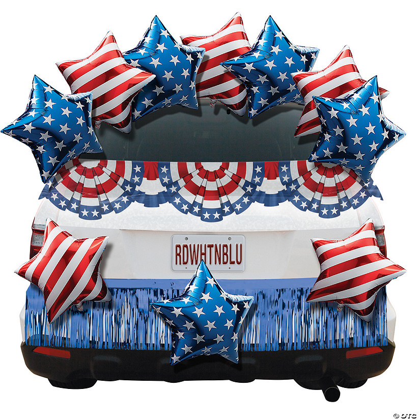 Patriotic Stars & Stripes Car Parade Decorating Kit - 15 Pc. Image