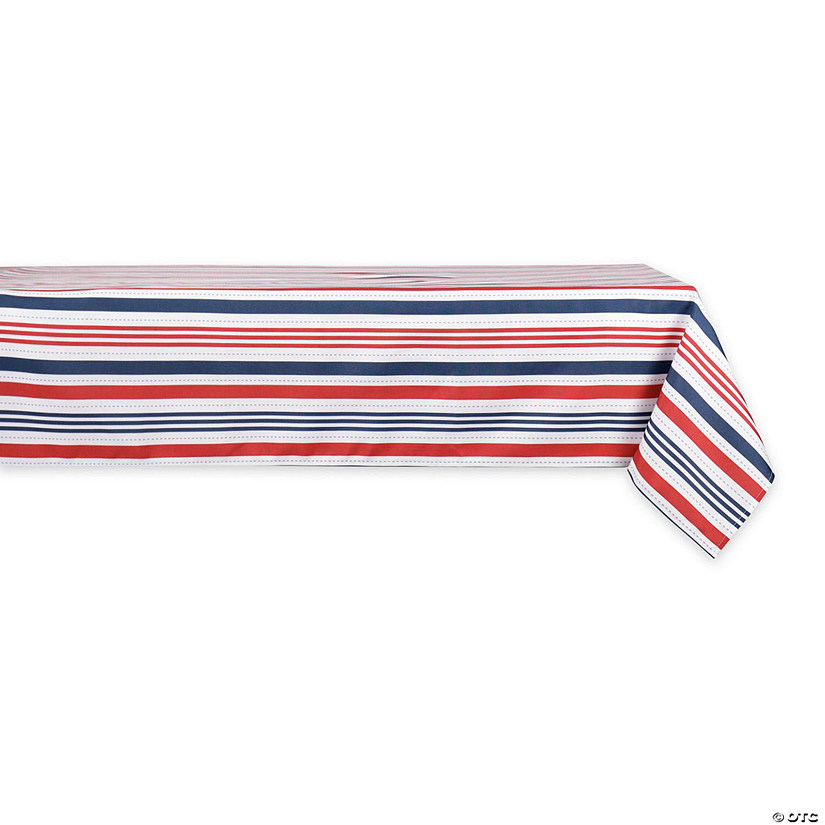 Patriotic Stripe Outdoor Tablecloth 60X84 Image