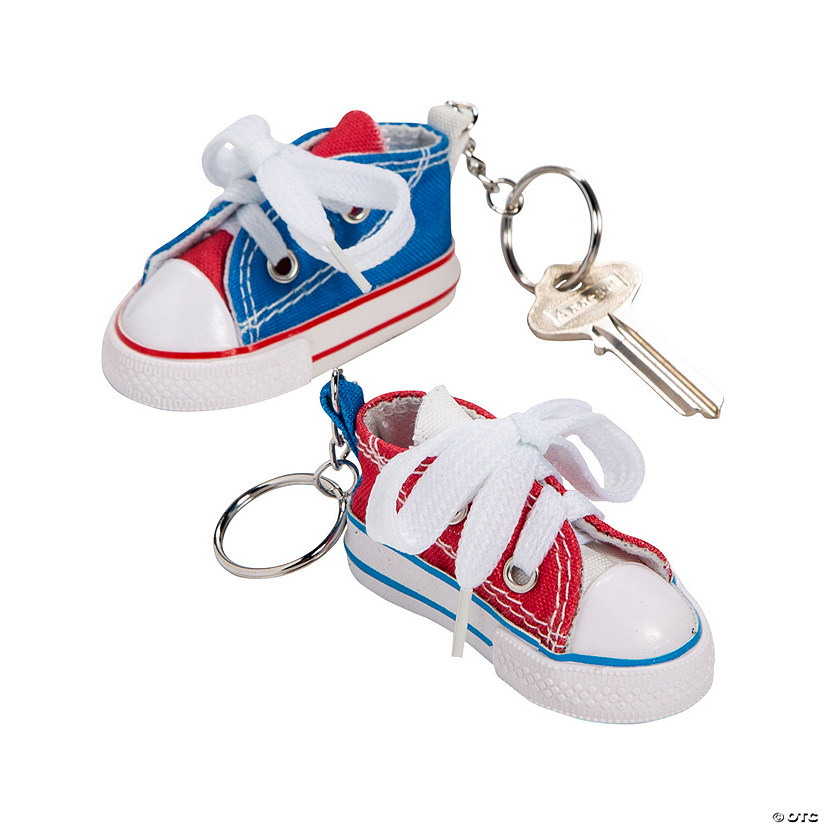 Patriotic Tennis Shoe Keychains - 12 Pc. Image
