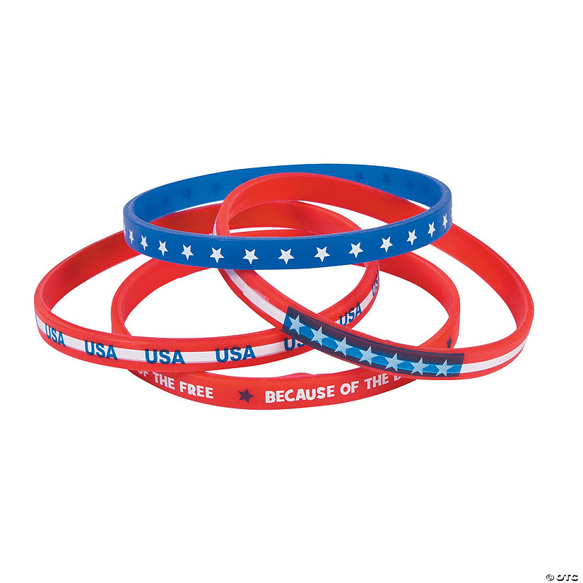 Patriotic Thin Band Silicone Bracelets Oriental Trading