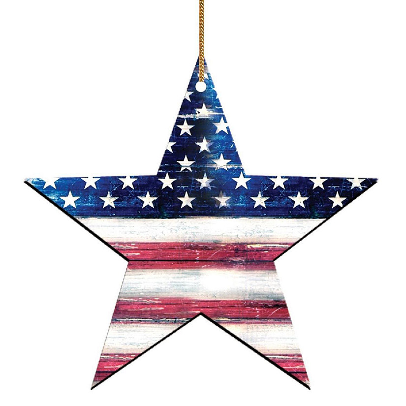 Patriotic US Star Wooden Magnet Wall Decor Image