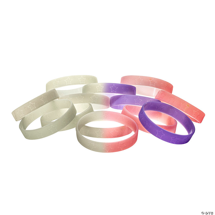 Patriotic UV Light Color-Changing Silicone Bracelets - 24 Pc. Image