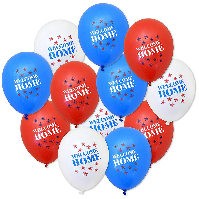 Patriotic Home Latex Balloons (12 Pcs)! 12" Red, White, & Blue