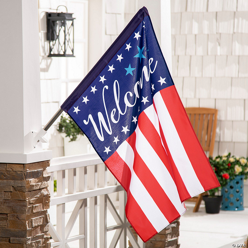 Patriotic Welcome Porch Flag | Oriental Trading