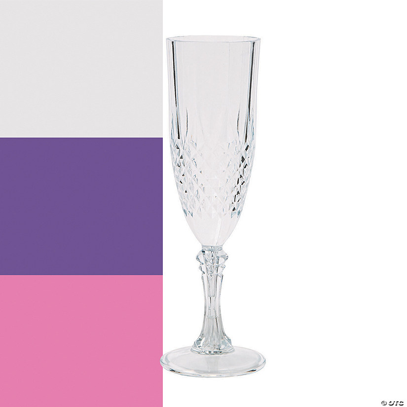 Patterned Plastic Champagne Flutes - 12 Ct. Image