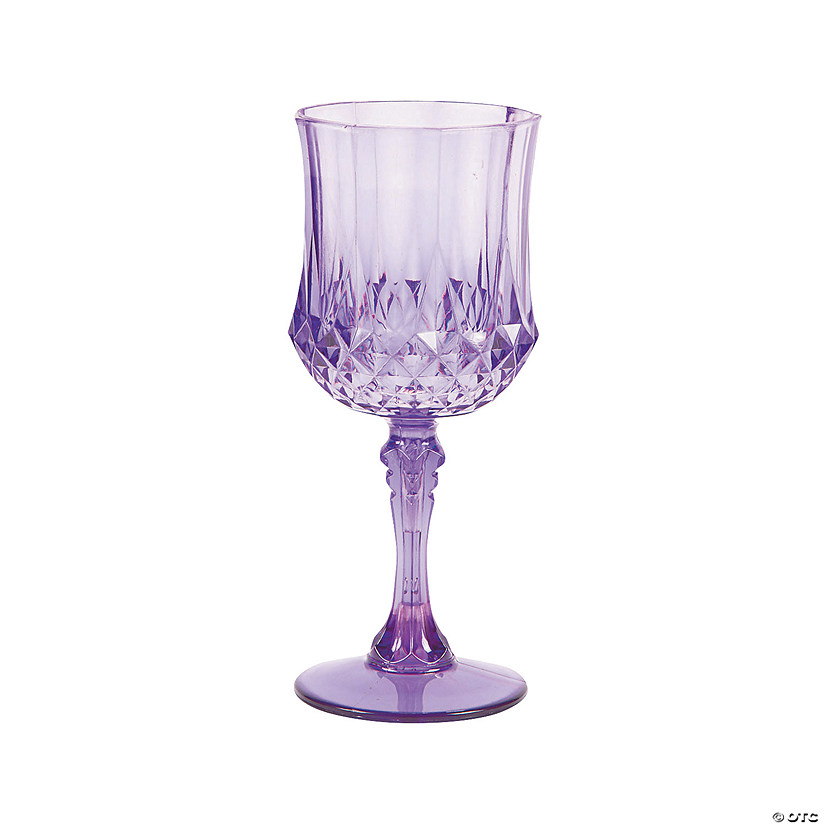 Patterned Plastic Wine Glasses - 12 Ct. Image