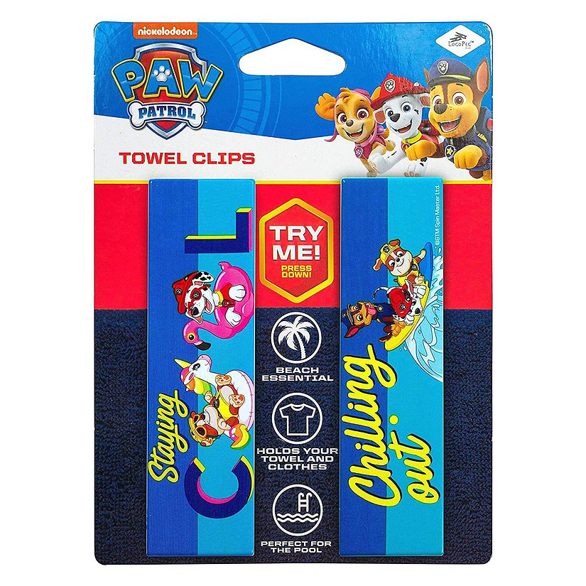 Paw Patrol Beach Towel Clips Chilling Out Cool Nickelodeon Pool Secure Bag Chair LogoPeg Image