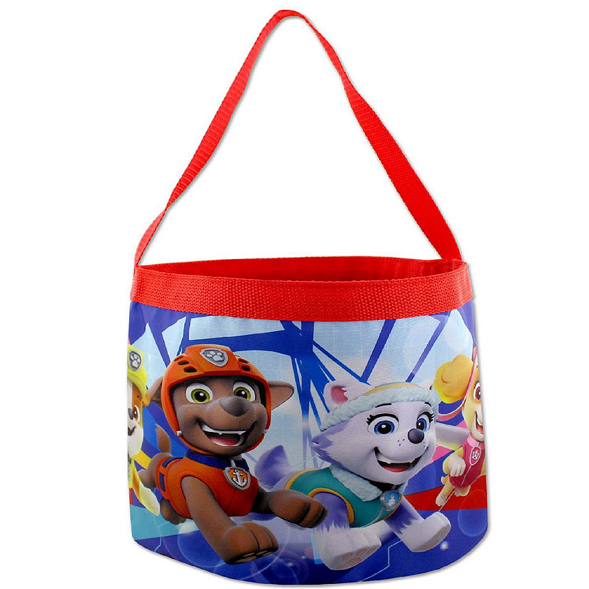 Paw Patrol Boys Girls Collapsible Nylon Gift Basket Bucket Toy Storage Tote Bag (One Size, Blue/Red) Image