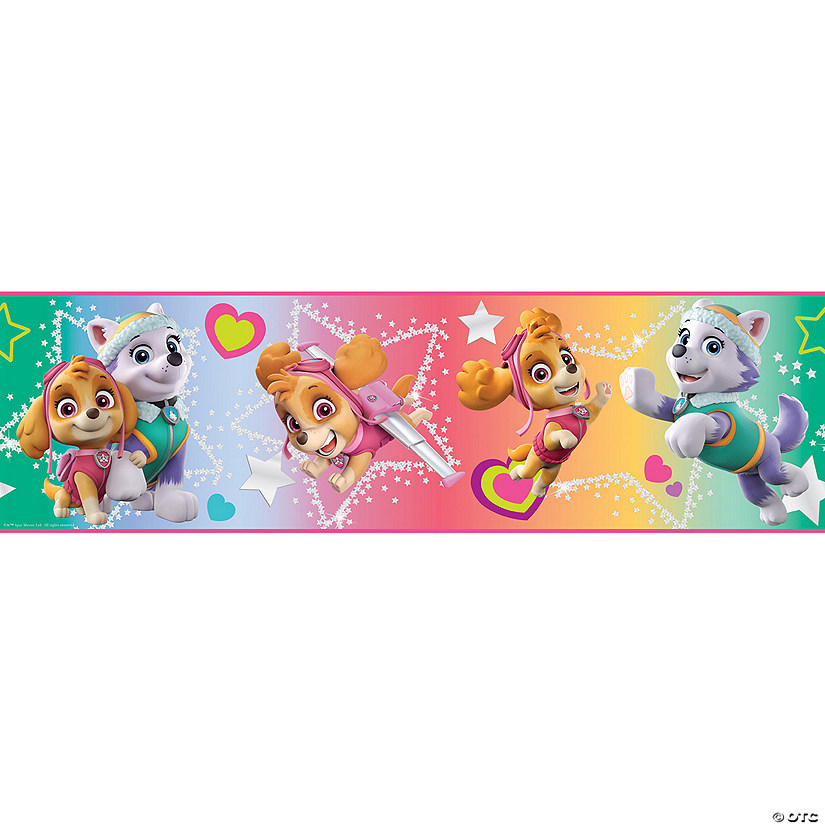 Paw Patrol Skye and Everest Peel and Stick Wallpaper Border Image