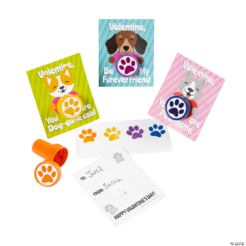 Paw Print Stampers Valentine Exchanges with Card for 24 Image