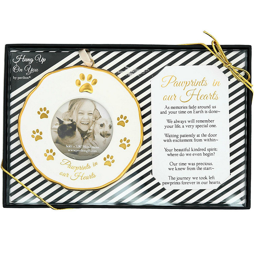 Pawprints in Our Hearts Photo Frame Ornament Image