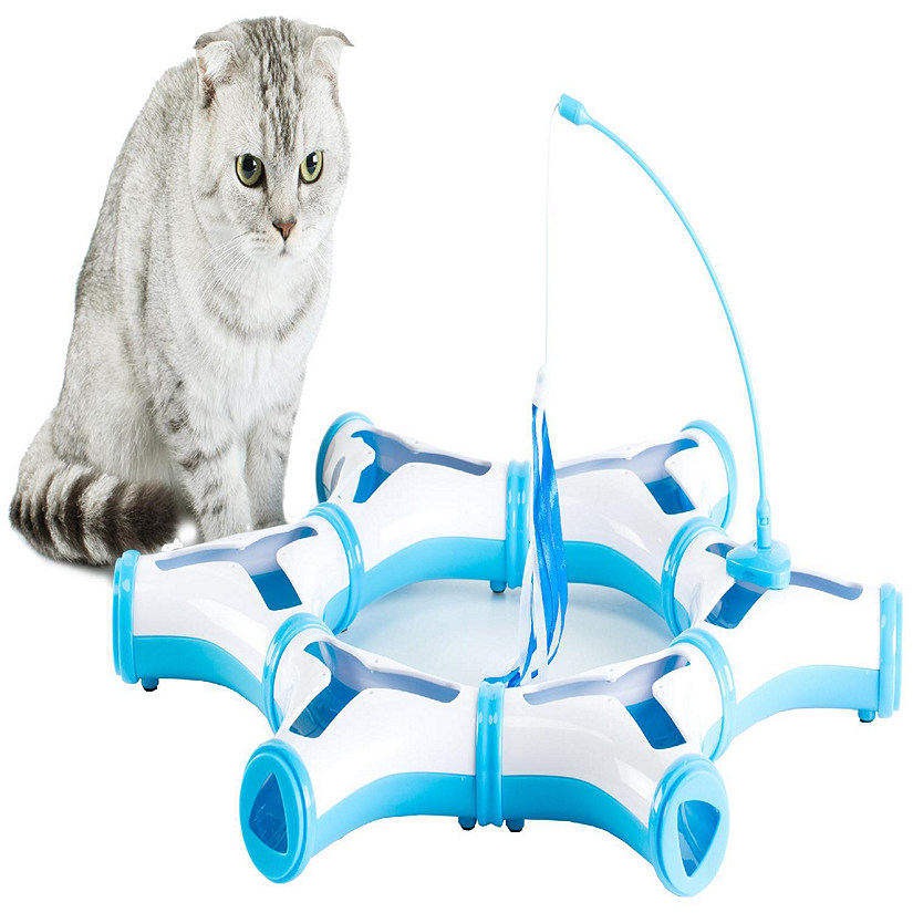 PawsMark Configurable Interactive Cat Toy with Spring Feather Teaser Image