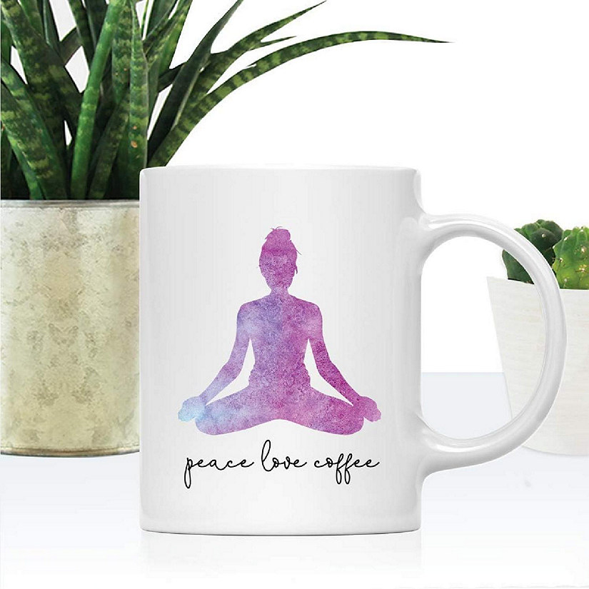 Peace Love Coffee Yoga Ceramic Mug Image