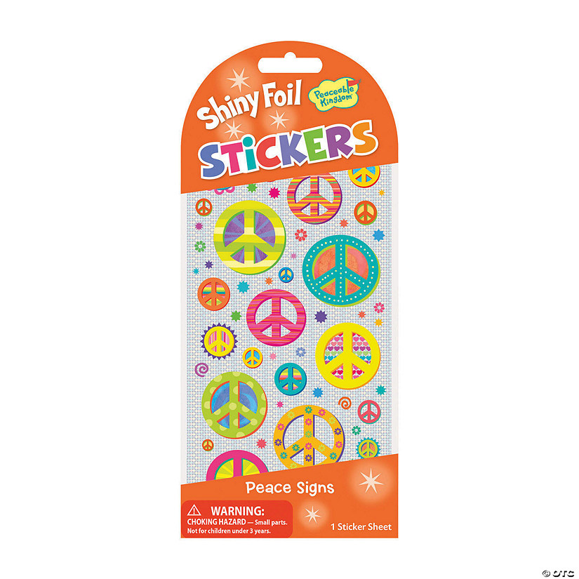 Peace Signs Shiny Foil Stickers: Pack of 12 Image