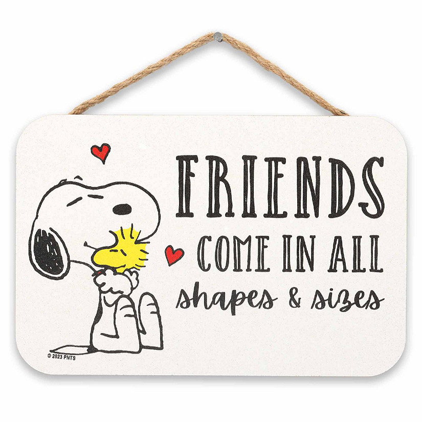 Peanuts 5x8 Peanuts Snoopy & Woodstock Friends Come in All Shapes & Sizes Hanging Wood Wall Decor Image