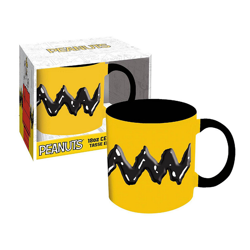 Peanuts Charlie Brown's Shirt 18oz Embossed Ceramic Mug Image