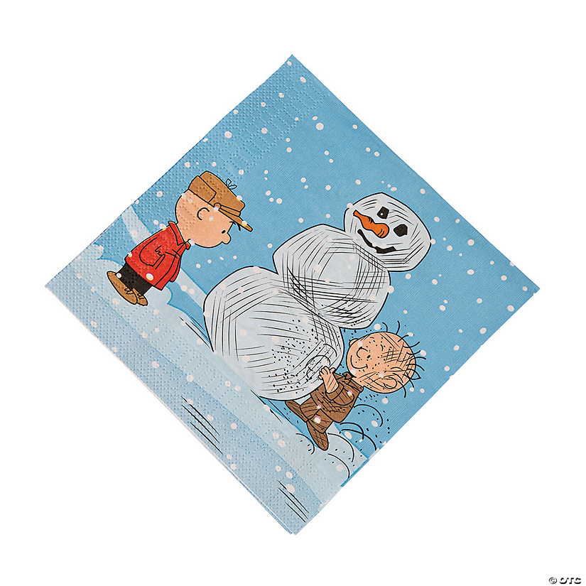 Peanuts&#174; Christmas with Charlie Brown & Linus&#8217;s Snowman Luncheon Napkins - 16 Pc. Image
