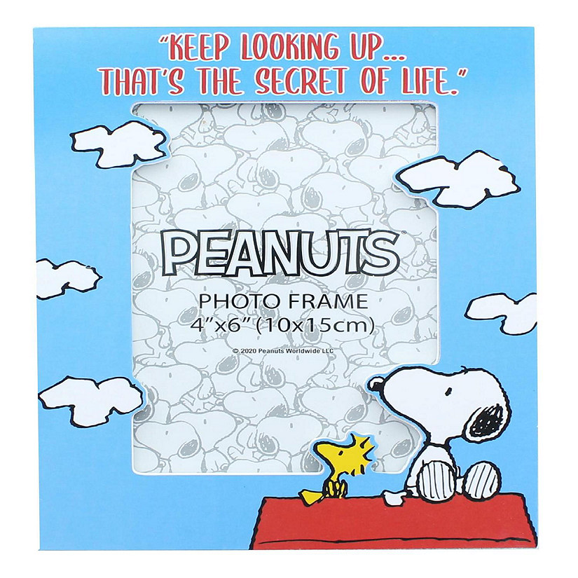 Peanuts Snoopy and Woodstock "Keep Looking Up" Die-Cut Photo Frame  4 x 6 Inch Image