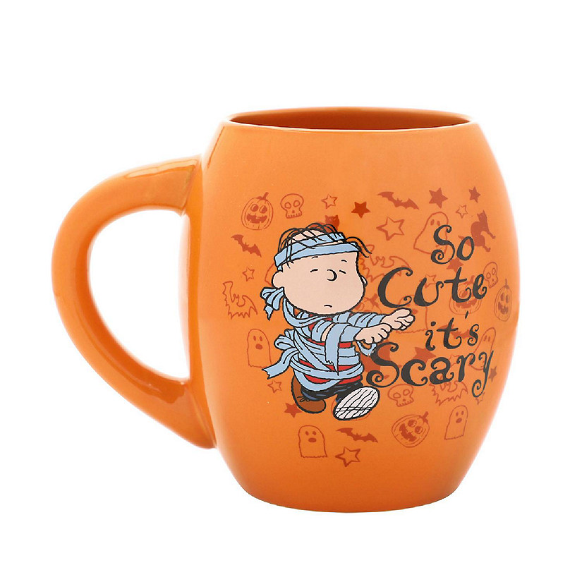 Peanuts So Cute It's Scary Orange 18 Oz Oval Ceramic Mug Image