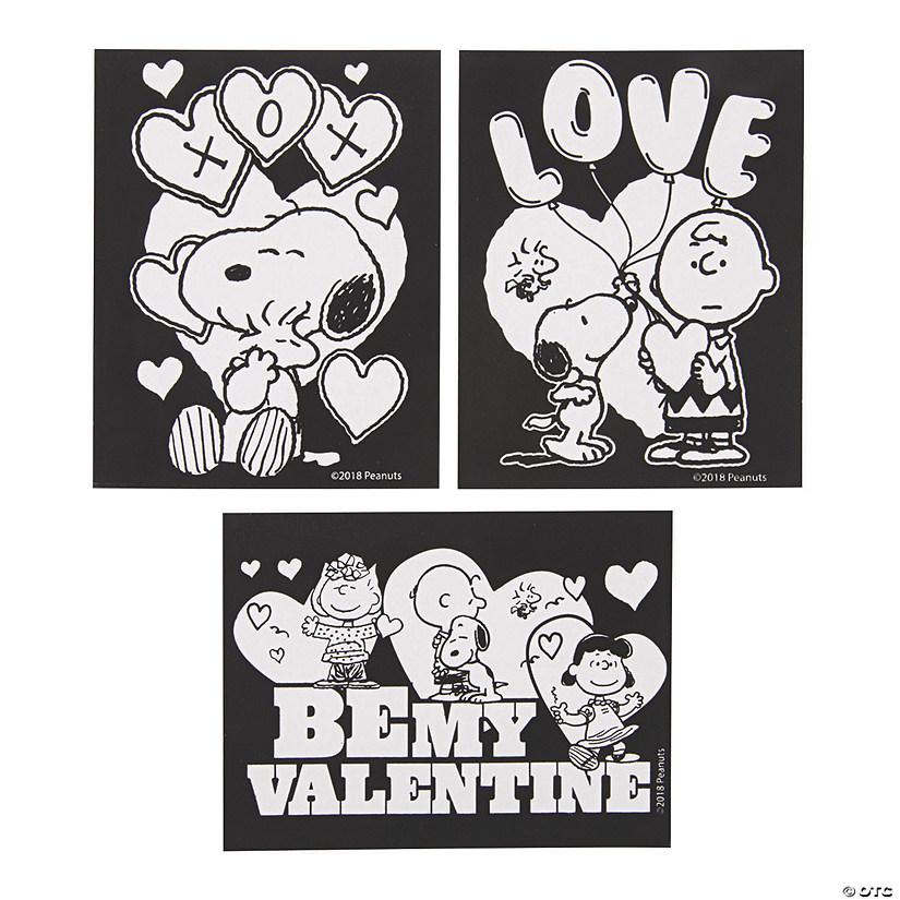 Peanuts<sup>&#174;</sup> Color Your Own Fuzzy Valentine's Day Posters - 24 Pc. Image