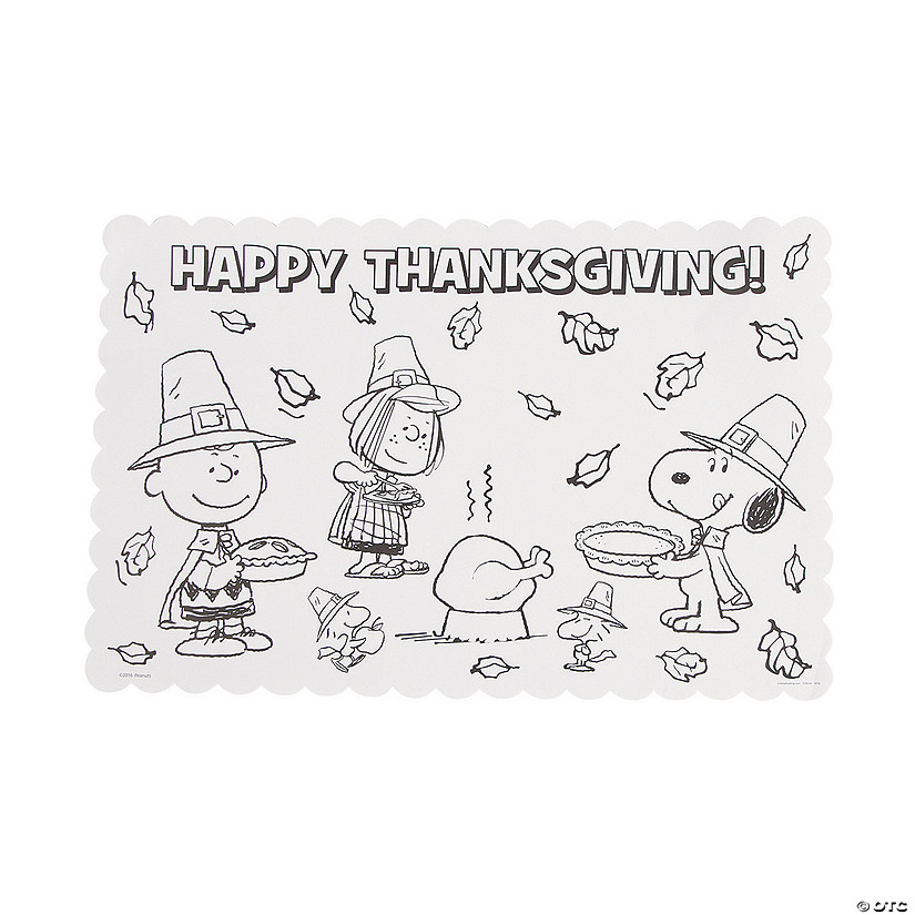 Peanuts<sup>&#174;</sup> Color Your Own Thanksgiving Placemats - 12 Pc. Image