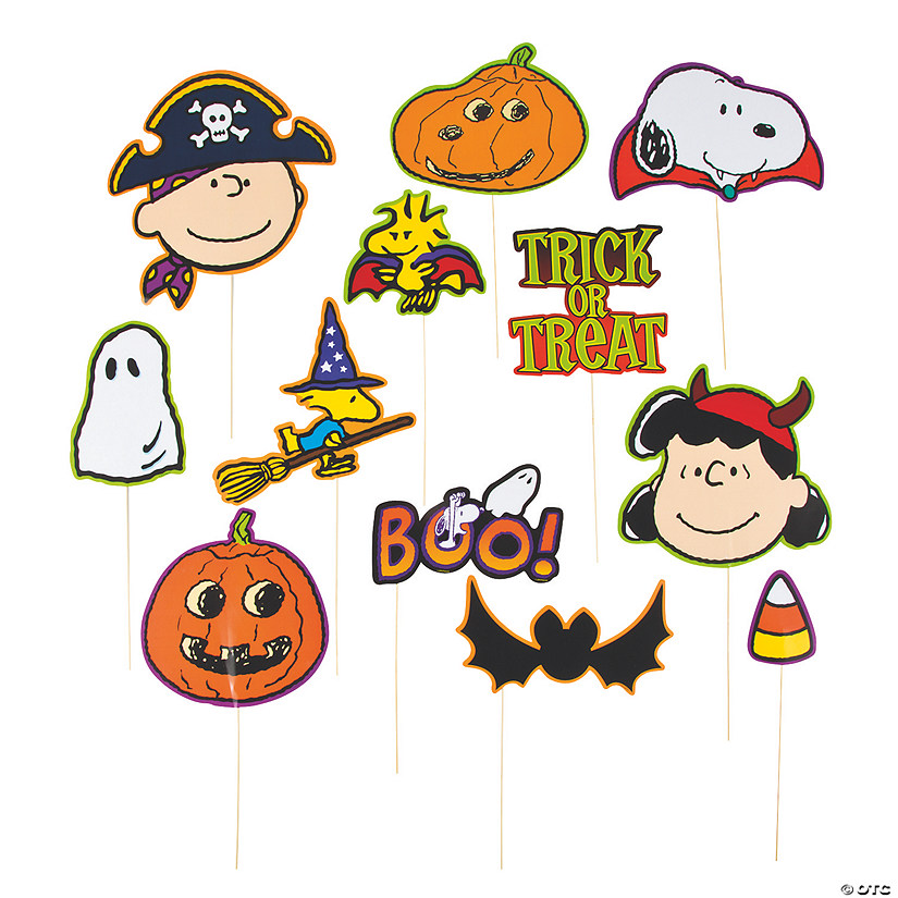 Peanuts<sup>&#174;</sup> Halloween Photo Stick Props - 12 Pc. Image